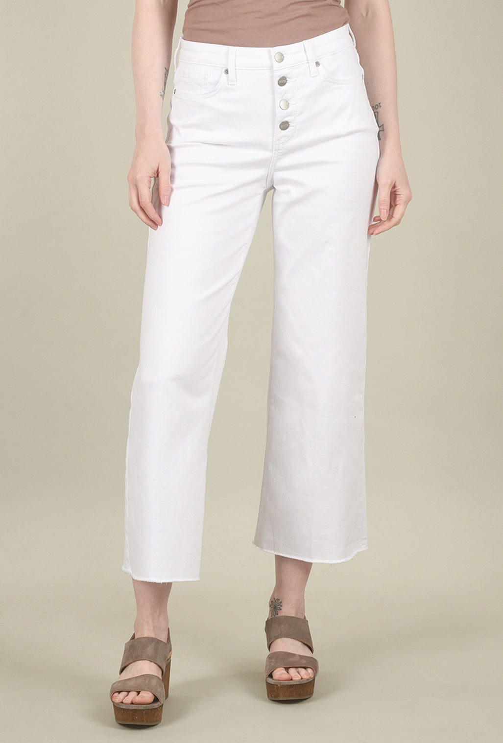 NYDJ Teresa Wide Ankle Denim, Optic White