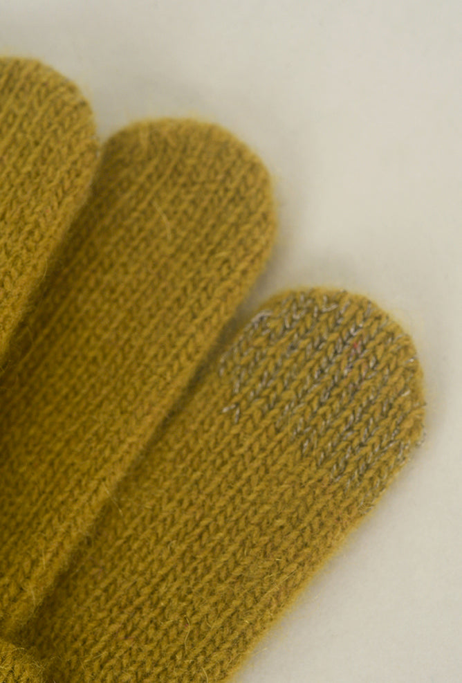 Santacana Madrid Contrast Piping/Button Wool/Cashmere Glove, Musgo