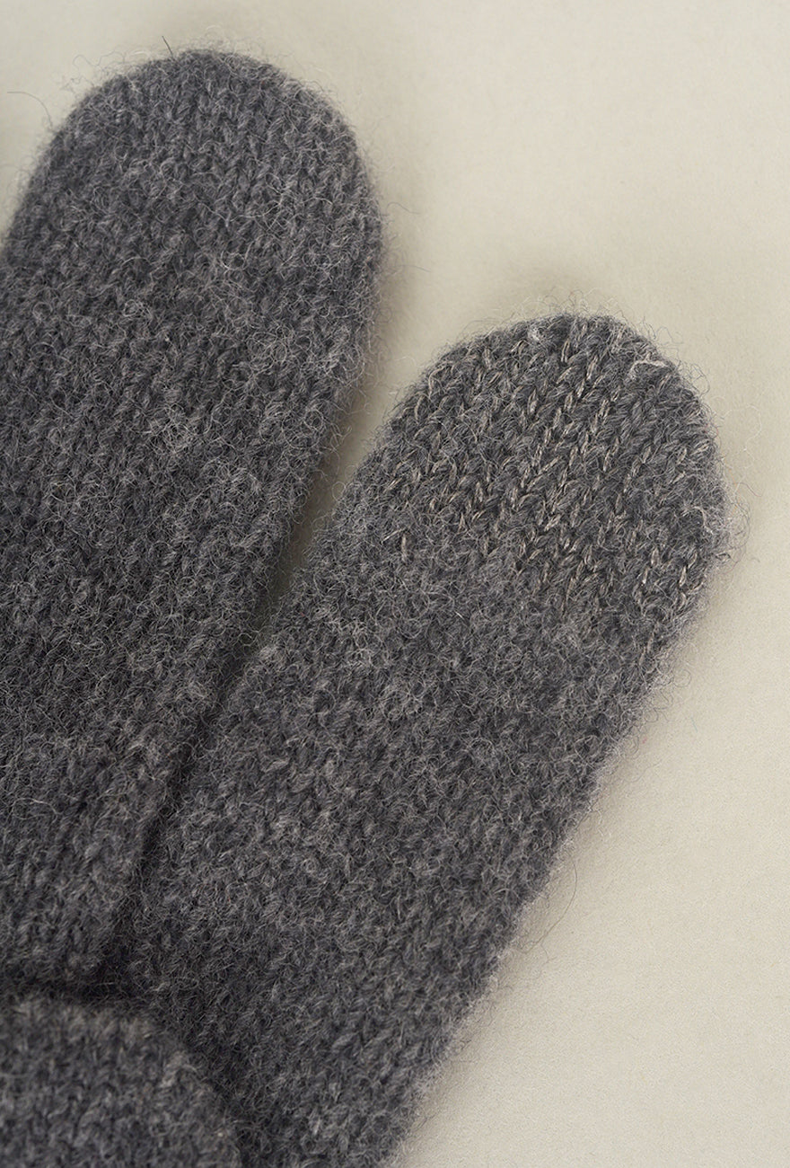 Santacana Madrid Leather Tab Wool/Cashmere Glove, Marengo