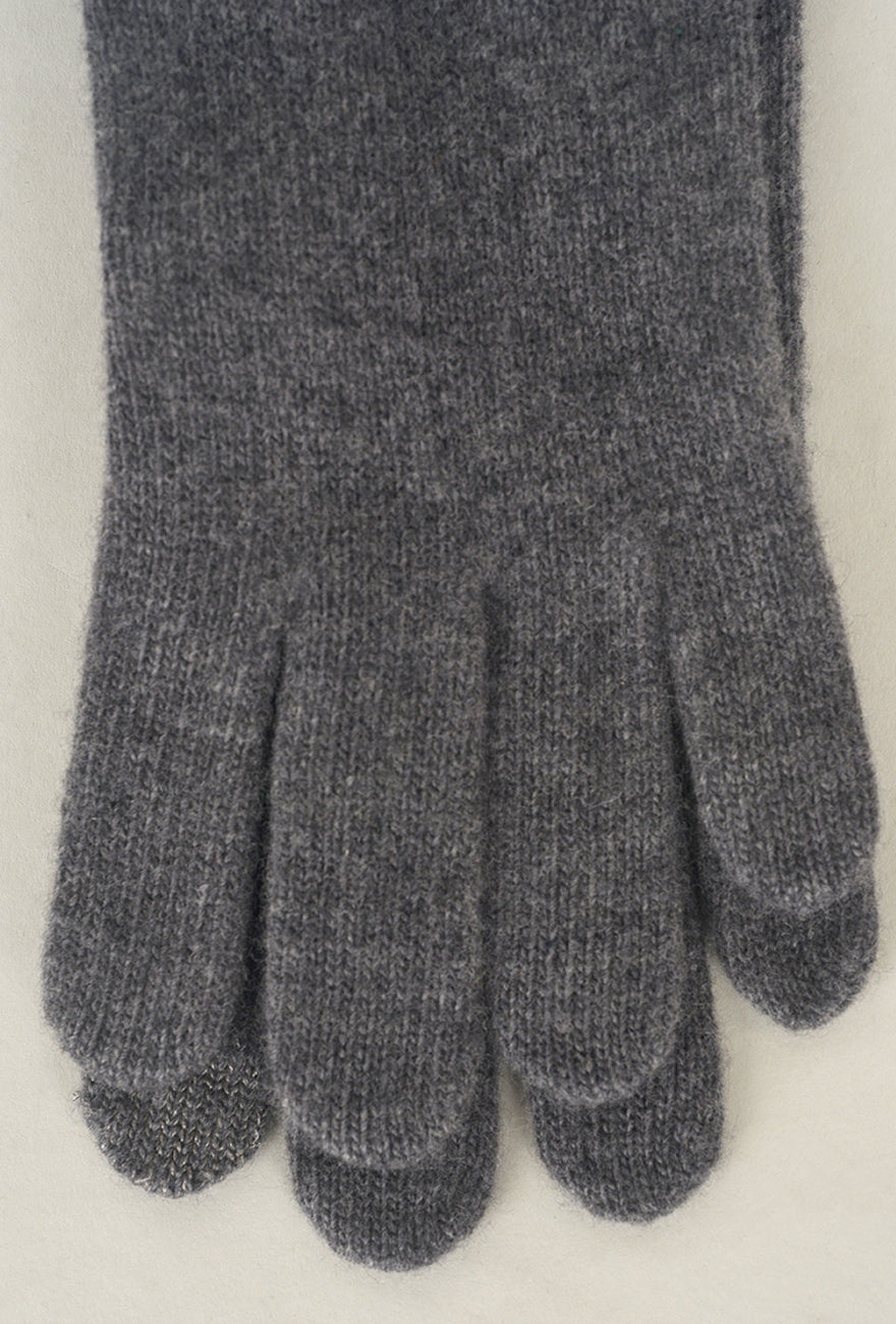 Santacana Madrid Leather Tab Wool/Cashmere Glove, Marengo