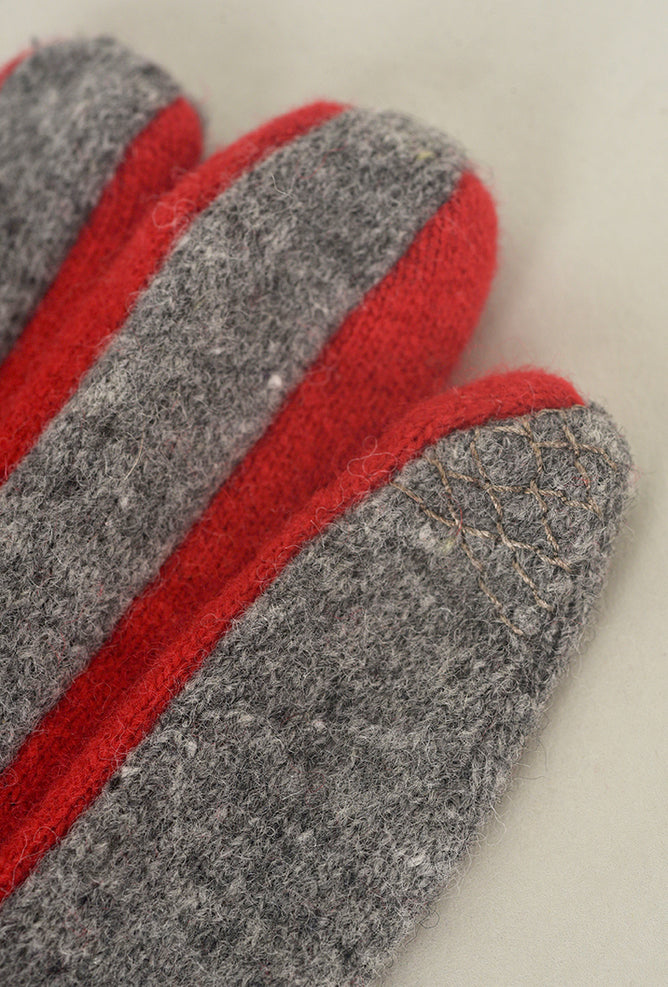 Santacana Madrid Bicolor Knit Wool/Cashmere Glove, Gris