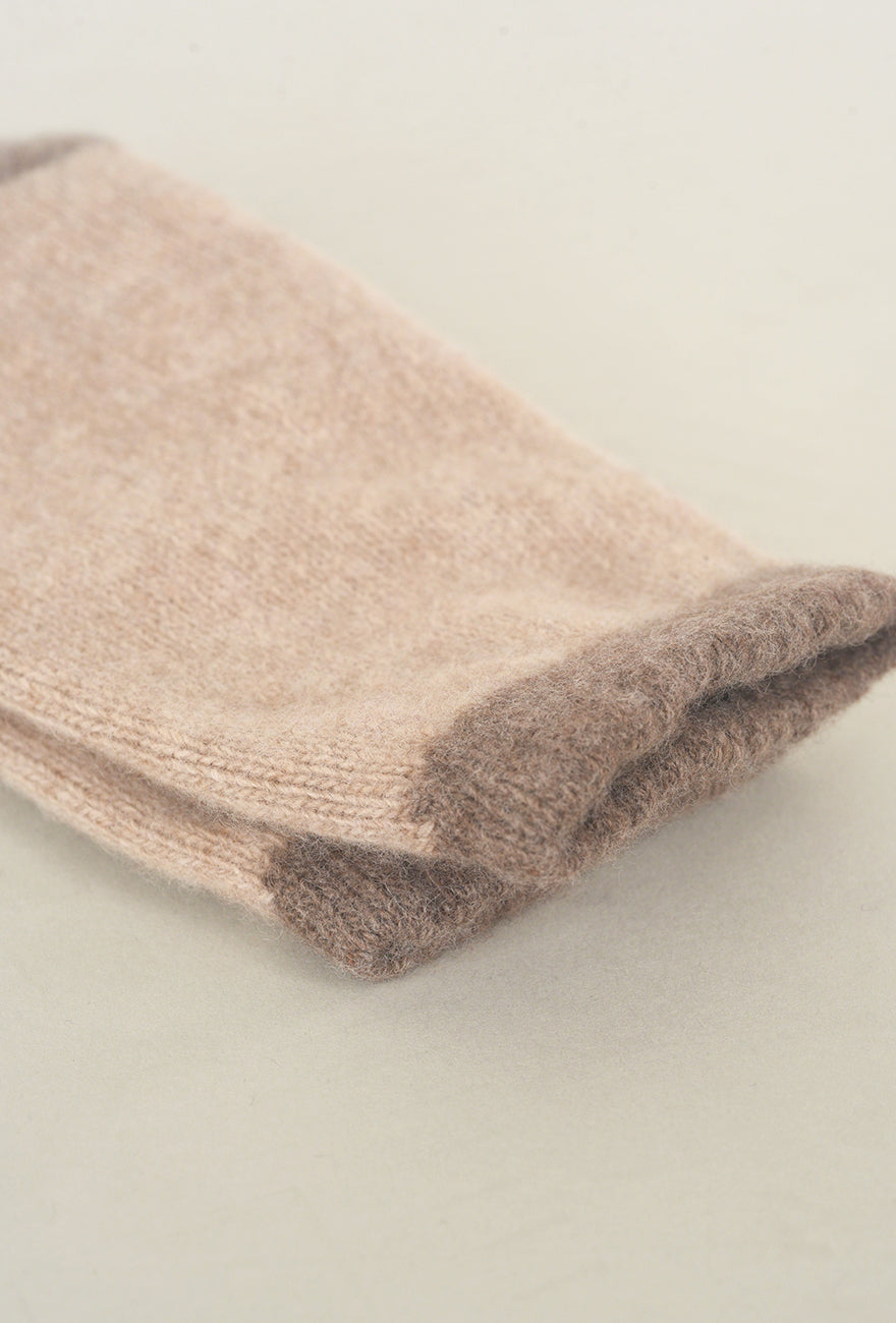 Santacana Madrid Multi Color Finger Wool/Cash Glove, Beige