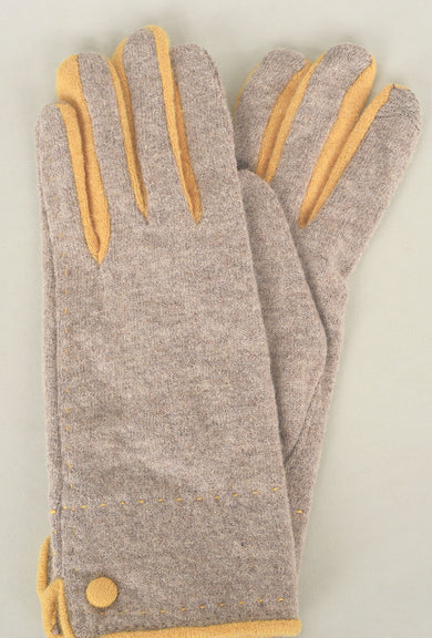 Santacana Madrid Bicolor Knit Wool/Cashmere Glove, Vison