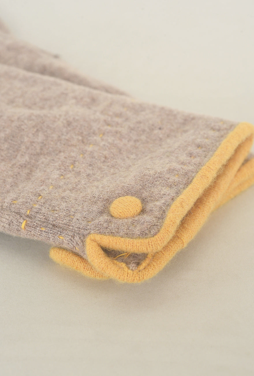 Santacana Madrid Bicolor Knit Wool/Cashmere Glove, Vison