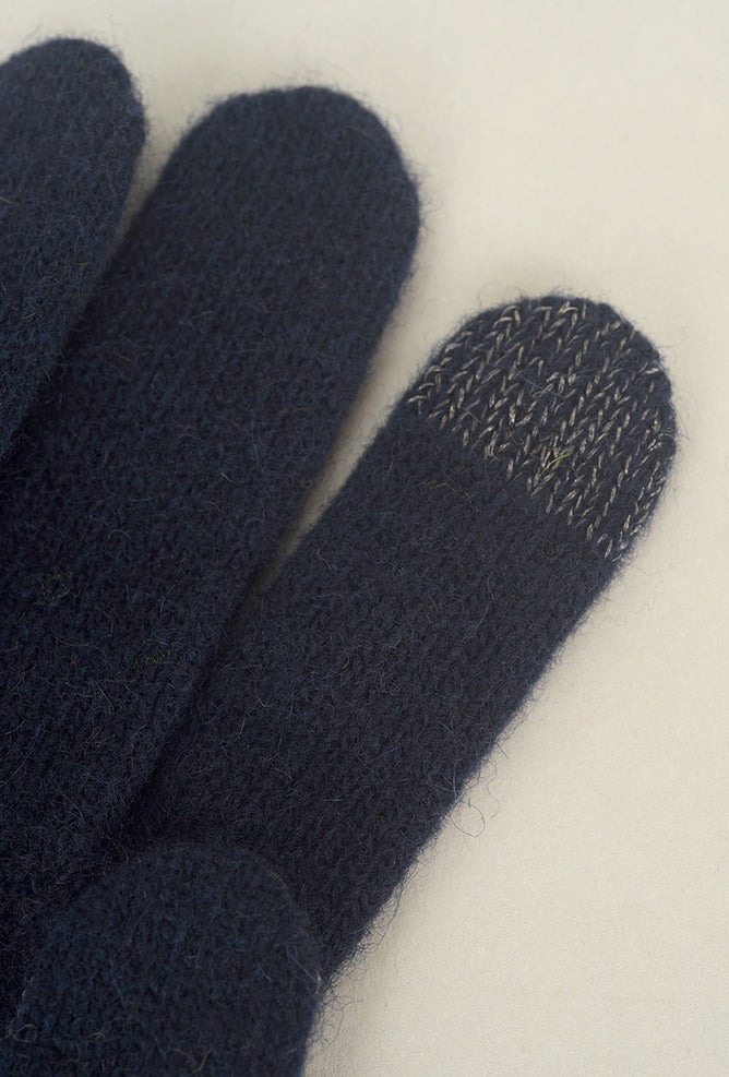 Santacana Madrid Wool/Angora Semilon Glove, Marino