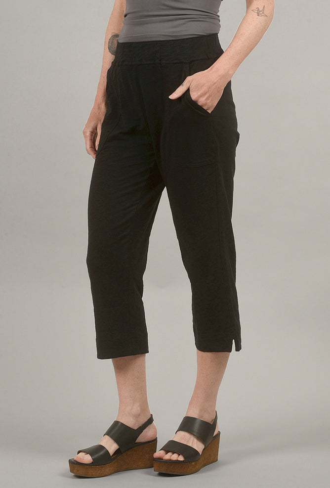 Escape by Habitat Cotton Slub Pocket Capri, Black