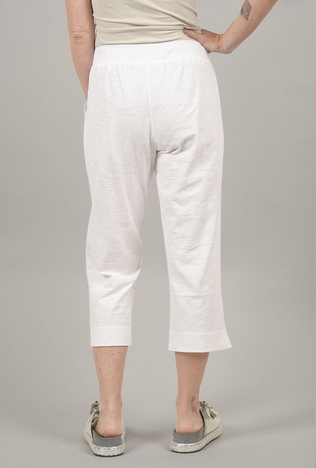 Escape by Habitat Cotton Slub Pocket Capri, White