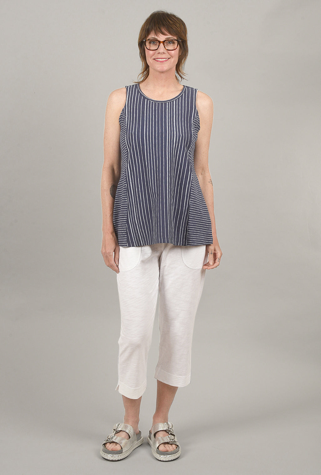 Escape by Habitat Cotton Slub Pocket Capri, White
