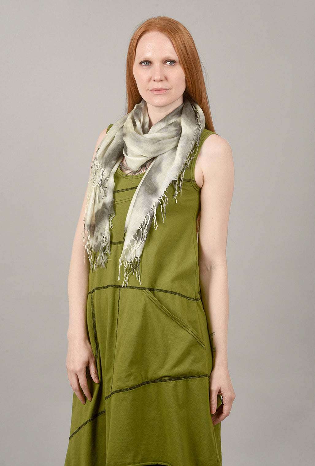 Blue Pacific Tissue Tie-Dye Scarf, Forest