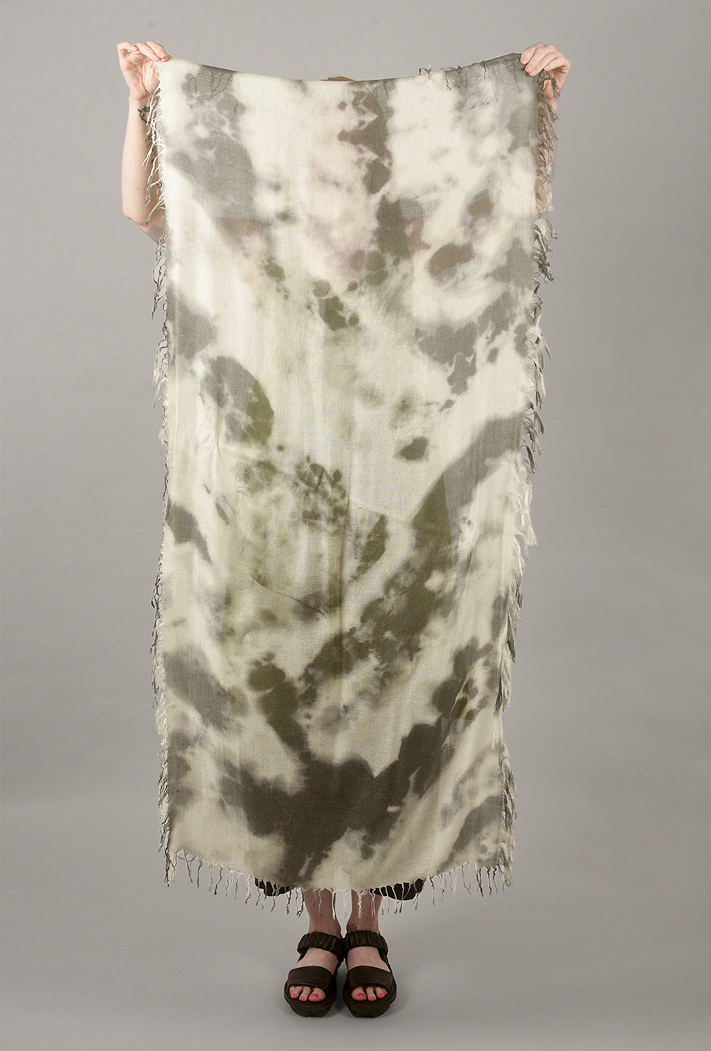 Blue Pacific Tissue Tie-Dye Scarf, Forest