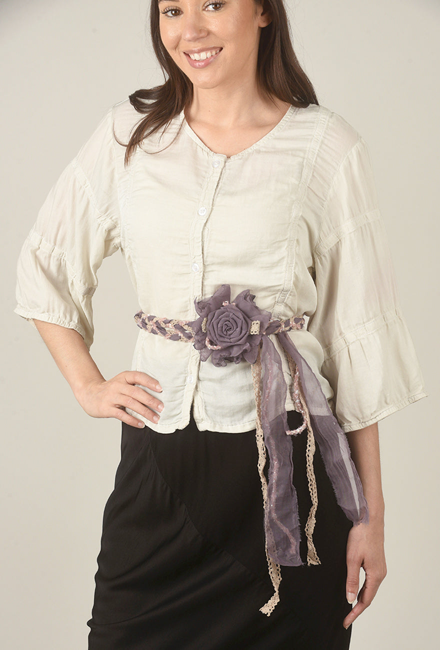 Handmade Crochet Flower Belt, Orchid