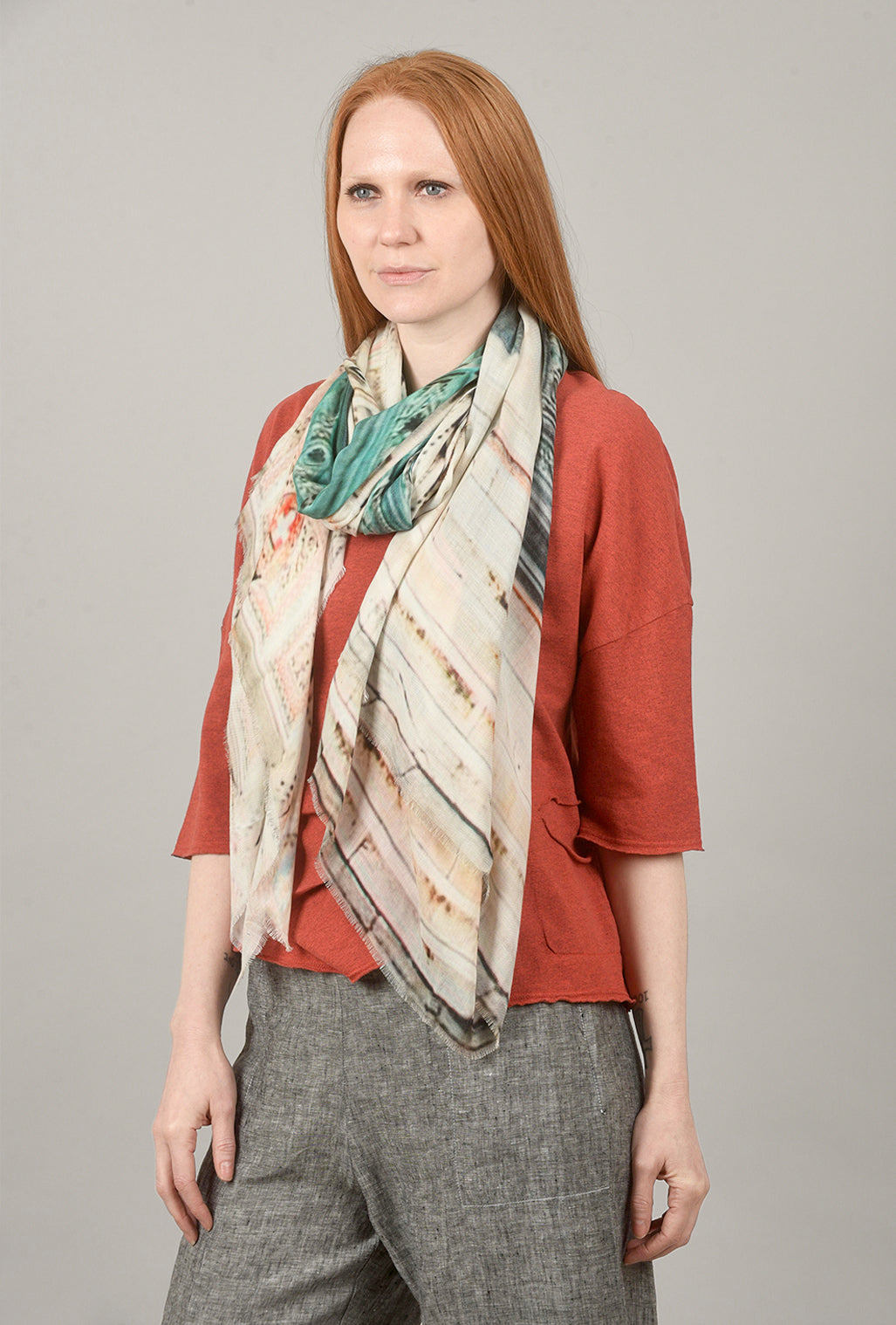 Blue Pacific Vintage Locale Doors of Duomo di Milano Scarf, Verdigris