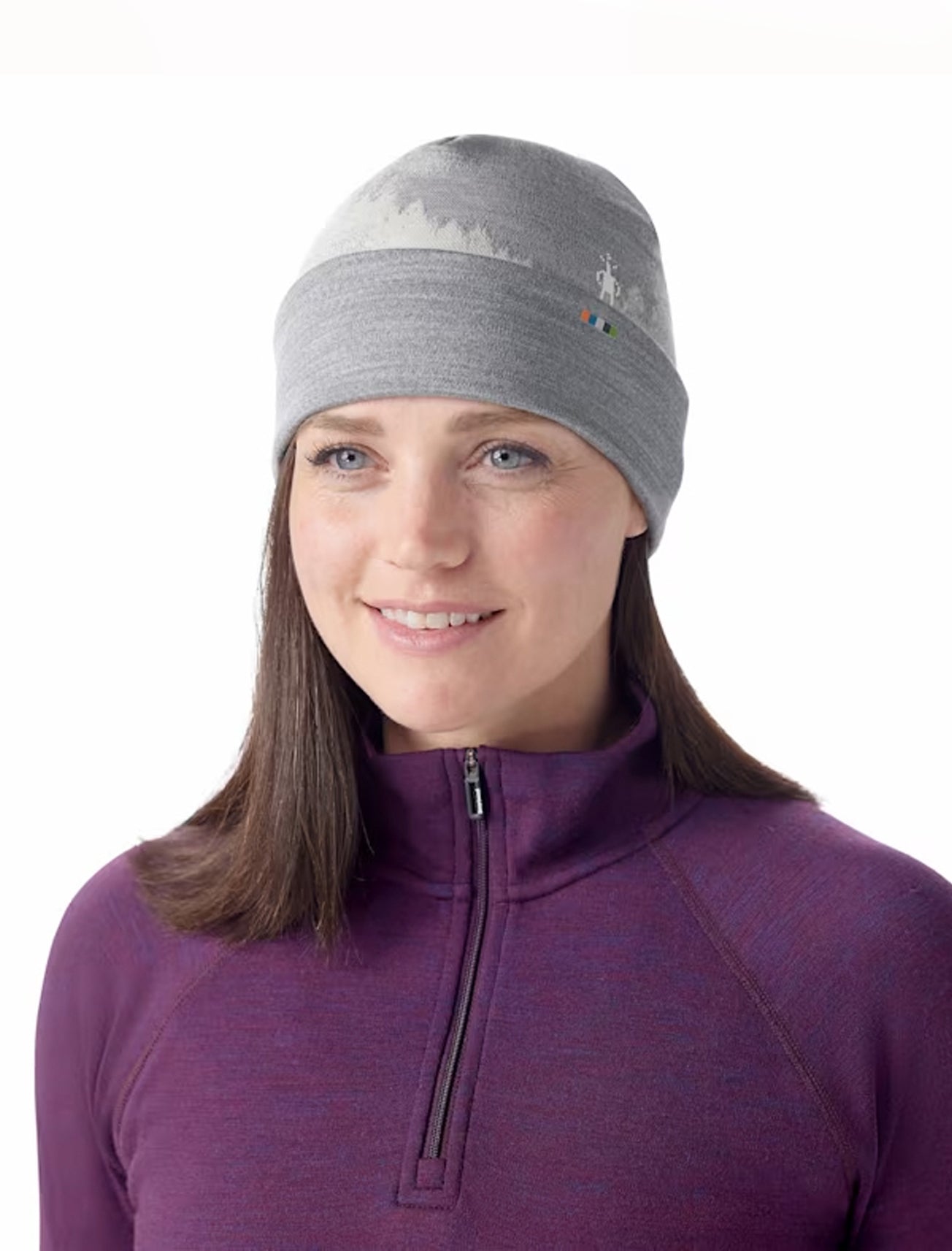 Smartwool Thermal Reverse Cuffed Beanie, Light Gray Foggy Pines