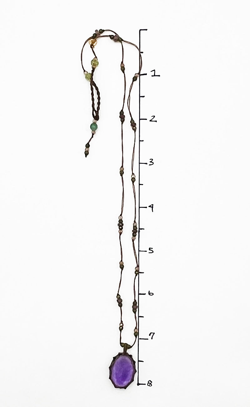 Sharing Bijoux Tibetan Gemstone Pendant, Amethyst