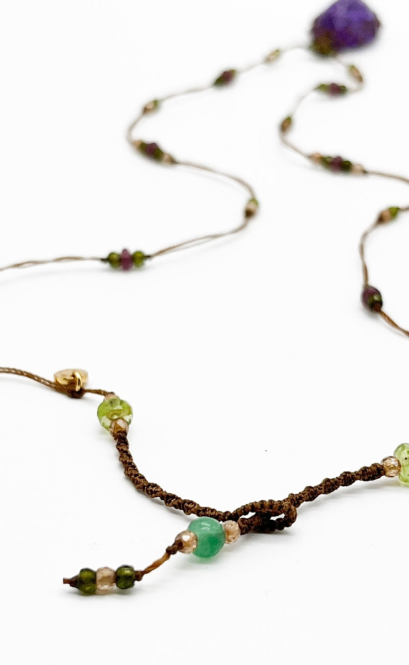 Sharing Bijoux Tibetan Gemstone Pendant, Amethyst