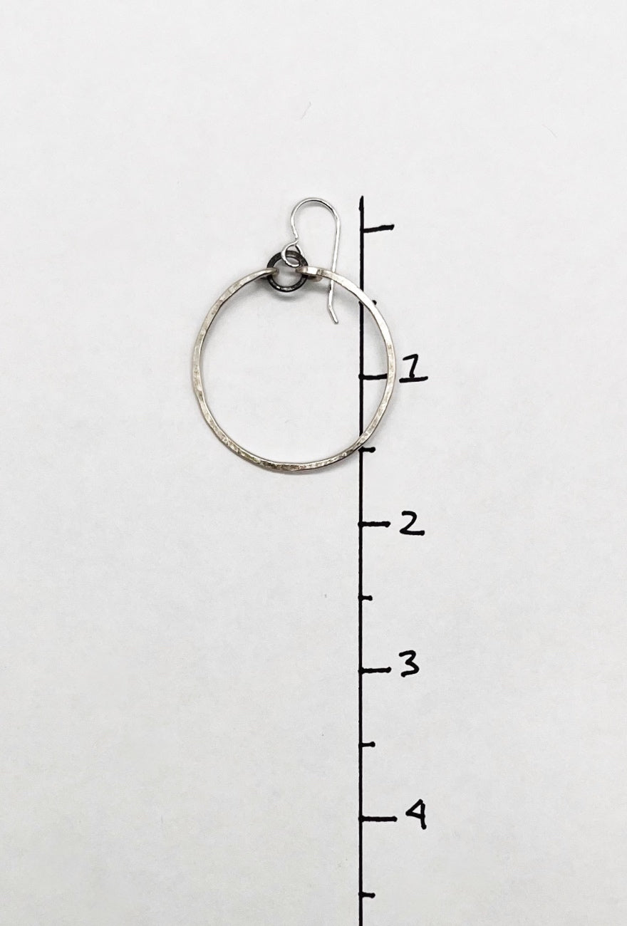 red i jewelry Baby Hoops, Oxidized Silver