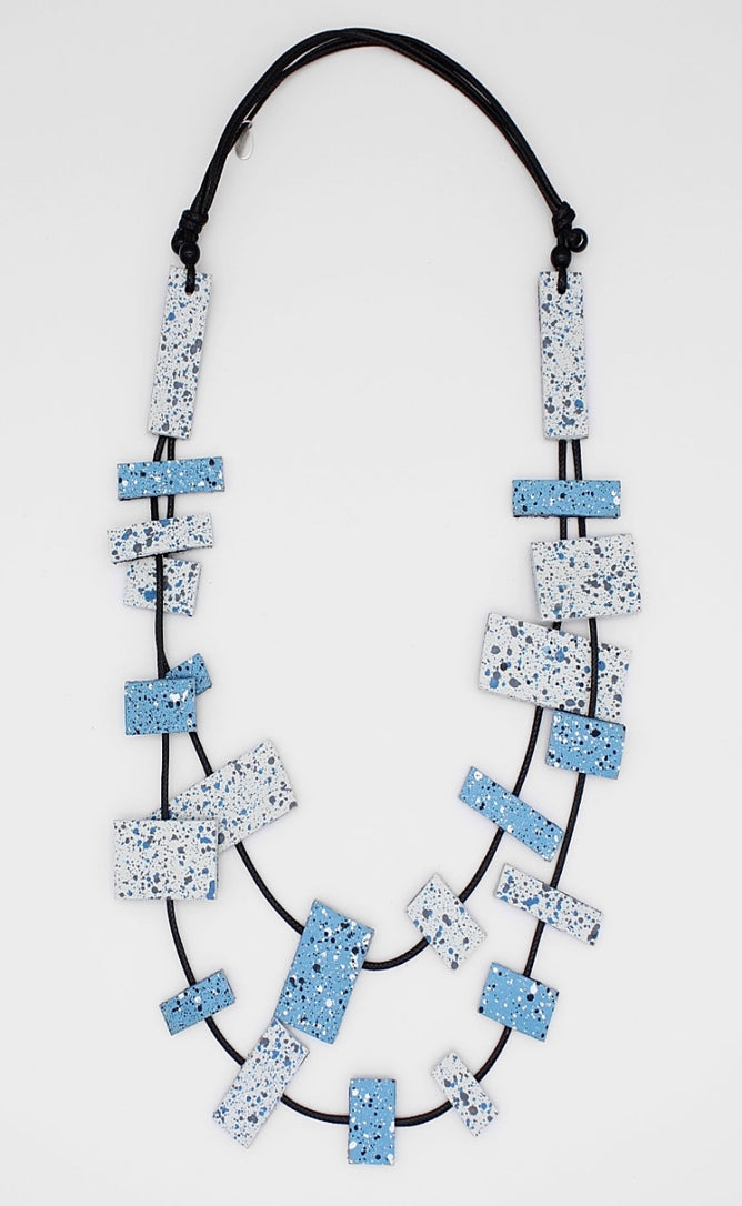 Sylca Designs Billie Leather Necklace, Blue