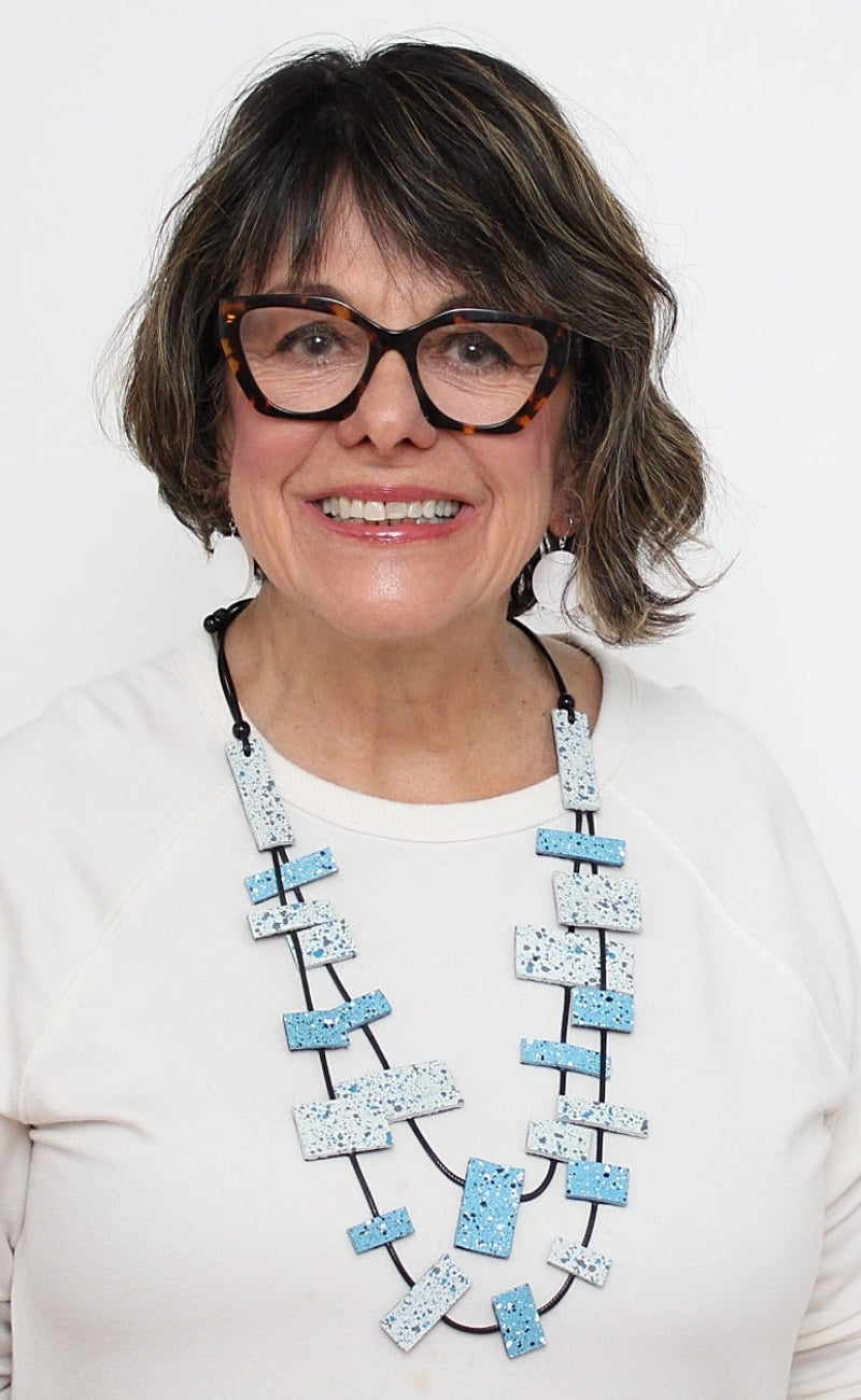 Sylca Designs Billie Leather Necklace, Blue