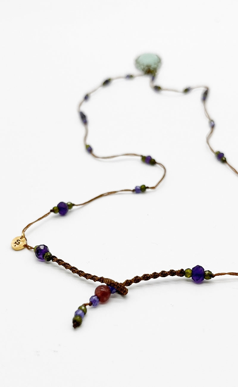 Sharing Bijoux Tibetan Gemstone Pendant, Blue Chalcedony