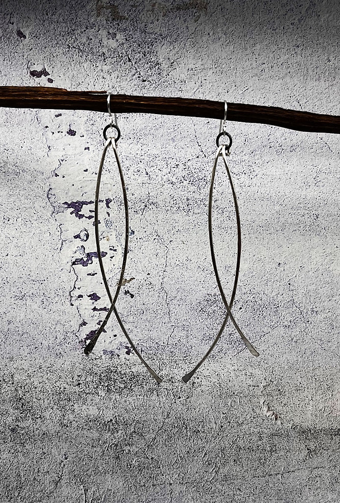 red i jewelry Drama Queen Earrings, Bright Silver