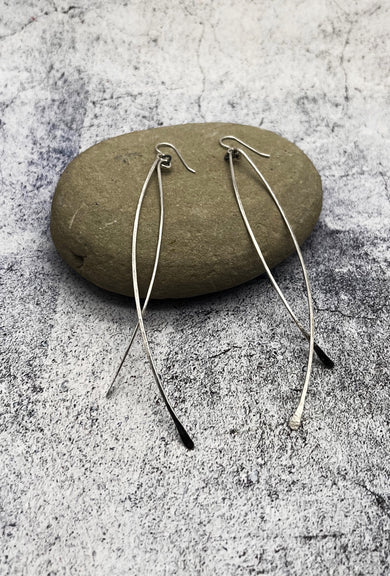 red i jewelry Drama Queen Earrings, Bright Silver