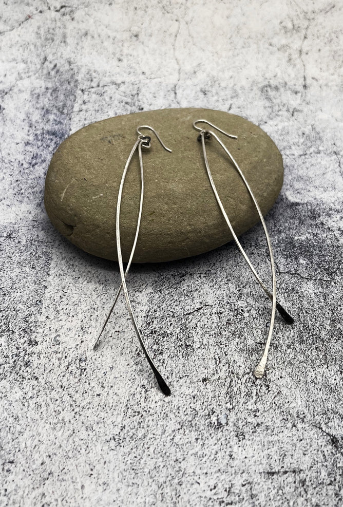 red i jewelry Drama Queen Earrings, Bright Silver