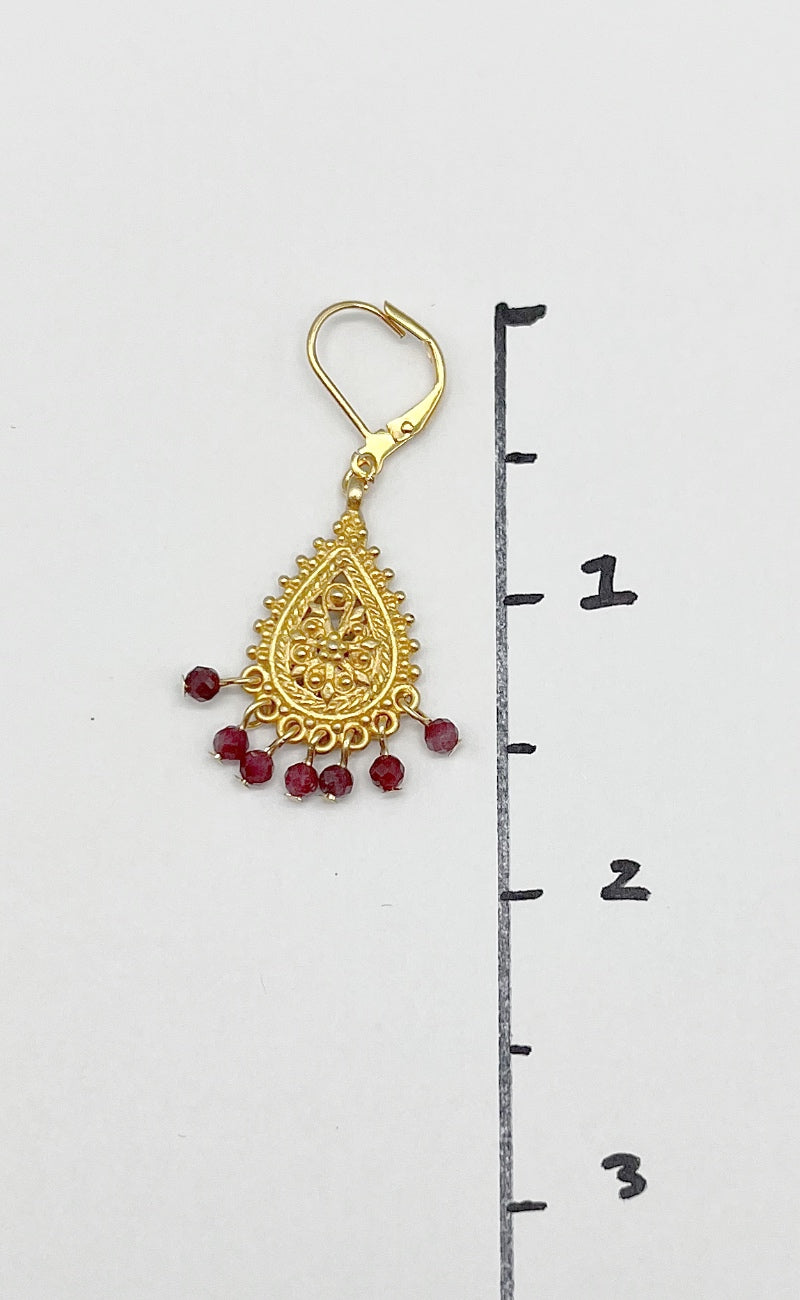 Rachel Reinhardt Gold Filagree And Tourmaline Earrings