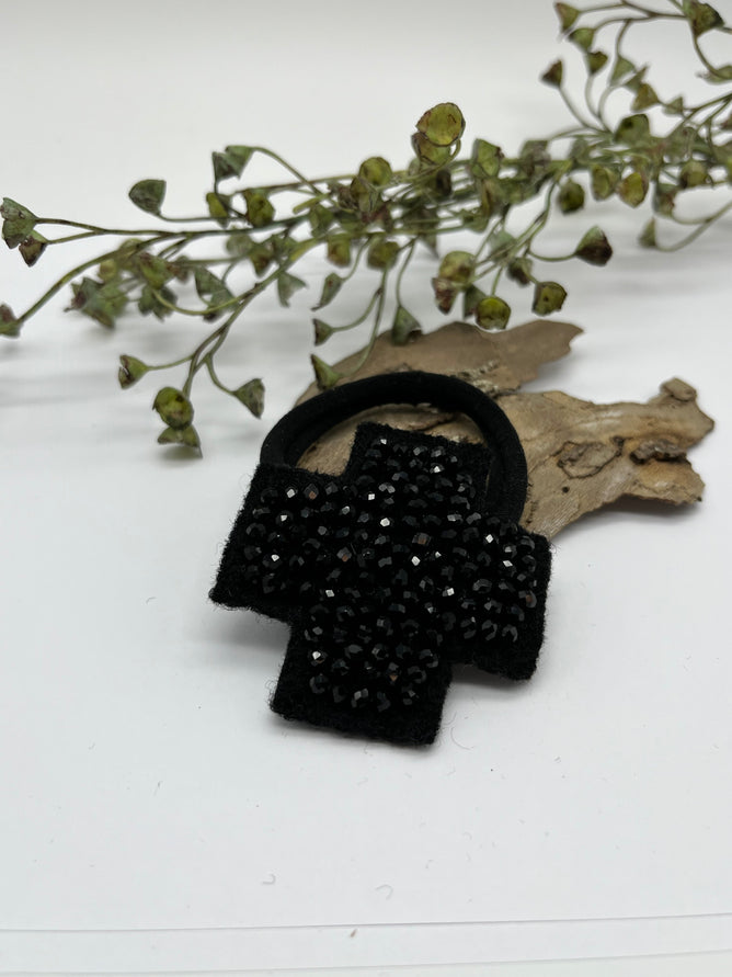 Pluslavie PLU Sparkle Hair Tie/Bracelet, Plus/Black