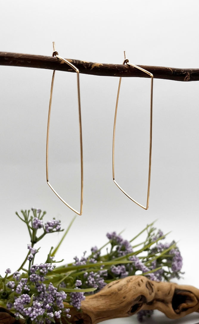 Delisch Large Square Hoop, Gold