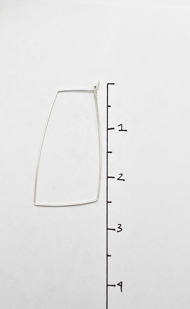 Delisch Large Square Hoops, Silver