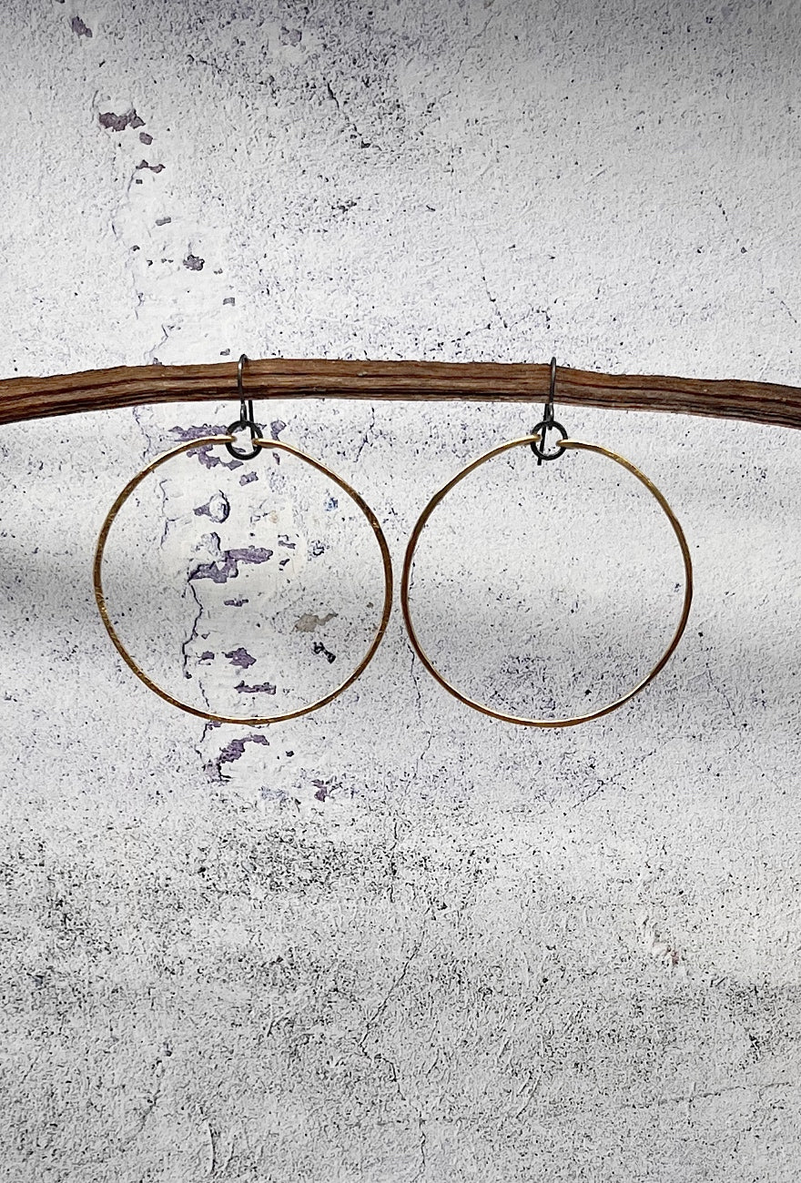 red i jewelry Medium Hoops, Gold