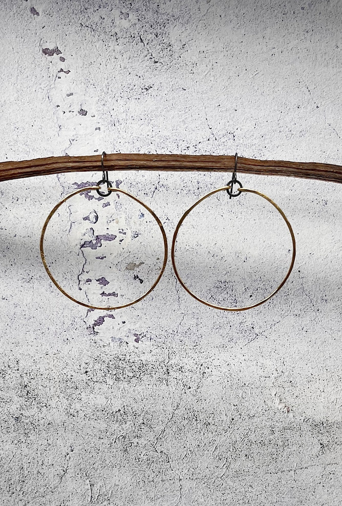 red i jewelry Medium Hoops, Gold