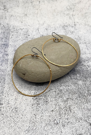 red i jewelry Medium Hoops, Gold