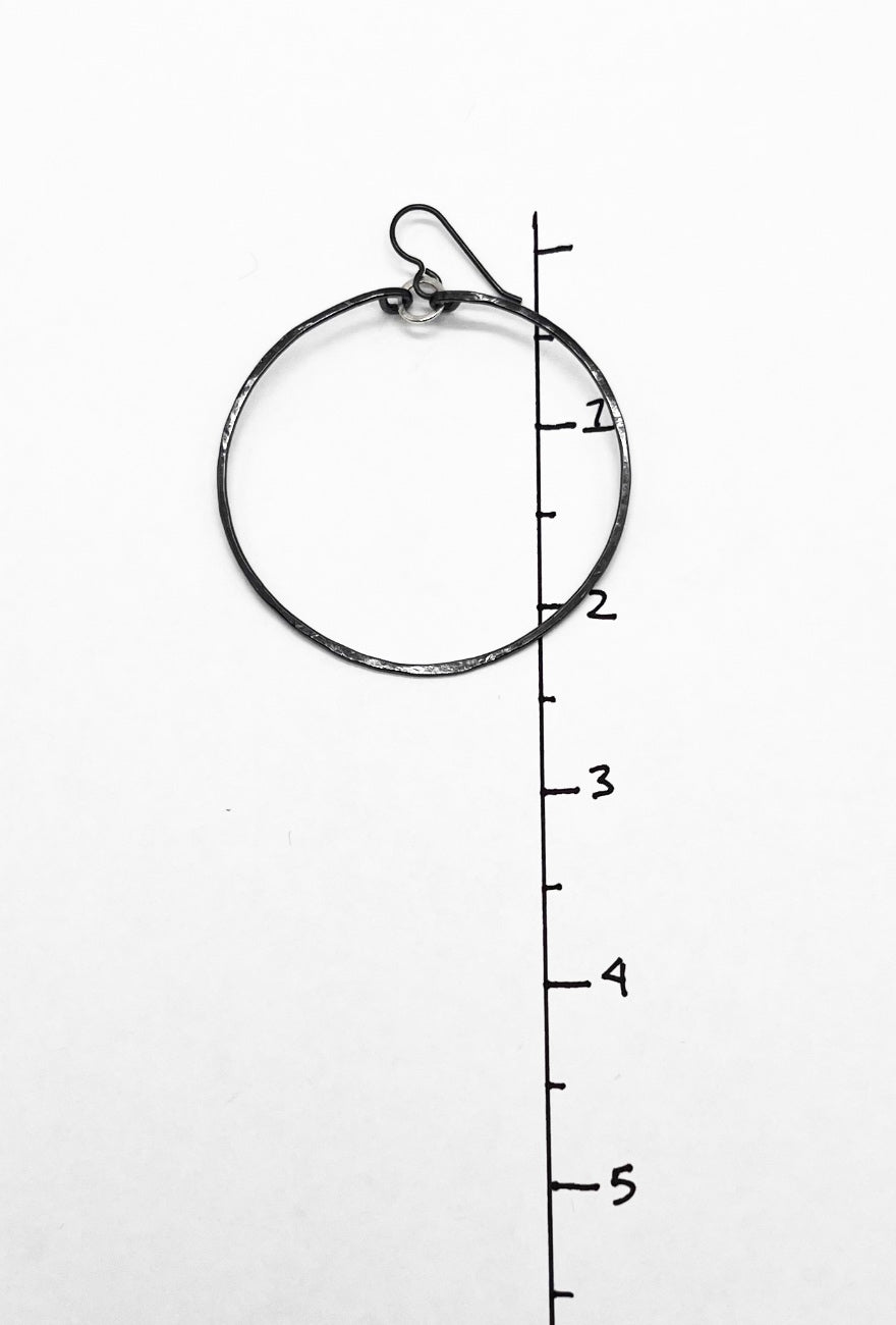 red i jewelry Medium Hoops, Oxidized Silver