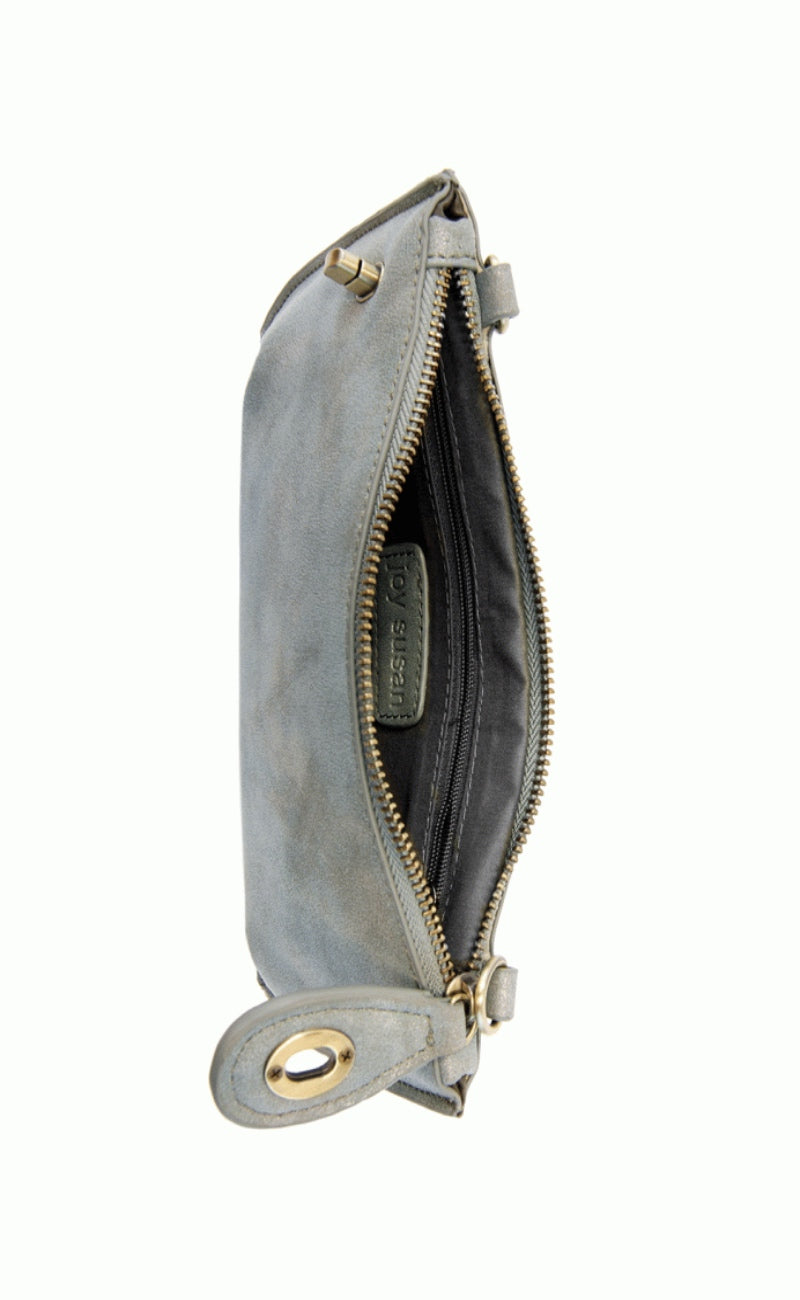 Joy Susan Mini Crossbody Wristlet, Mineral Blue Luxe