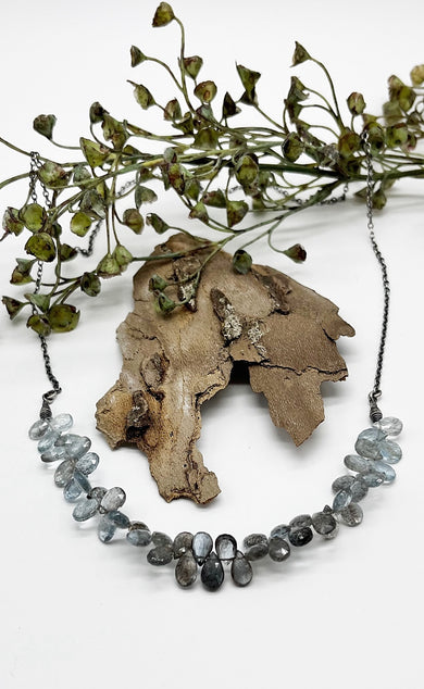 Deborah Woolfork Long Moss Aquamarine Necklace