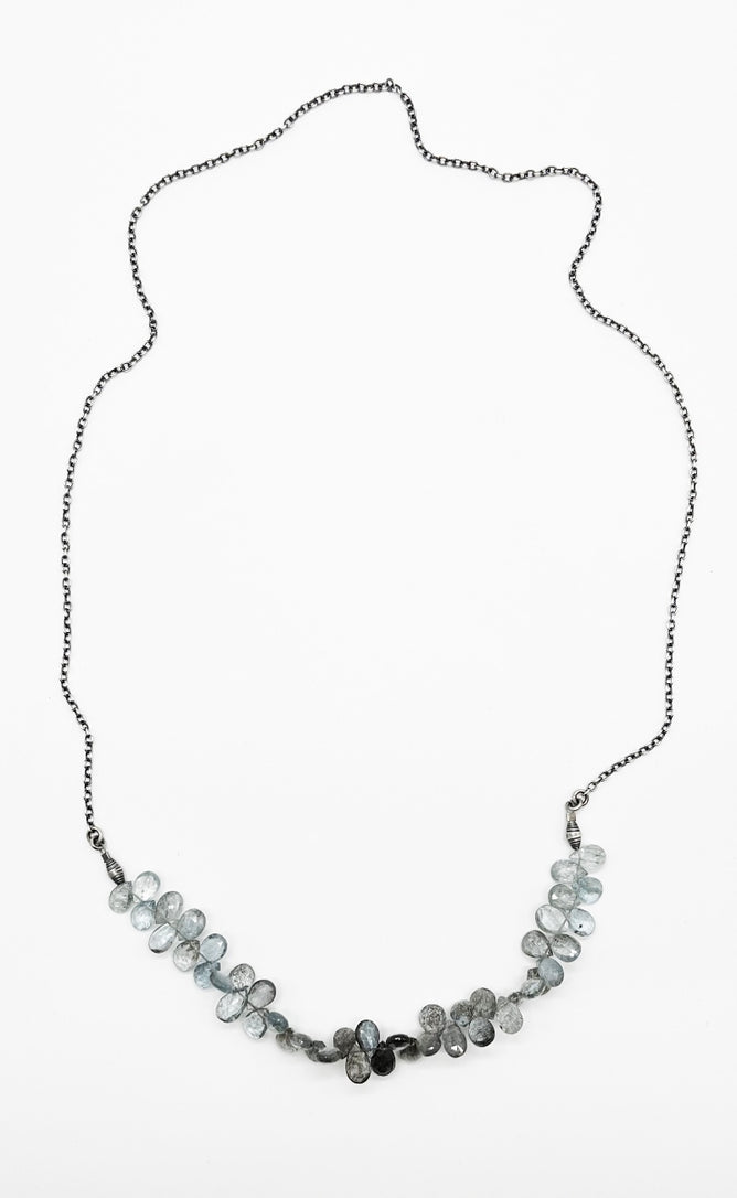 Deborah Woolfork Long Moss Aquamarine Necklace