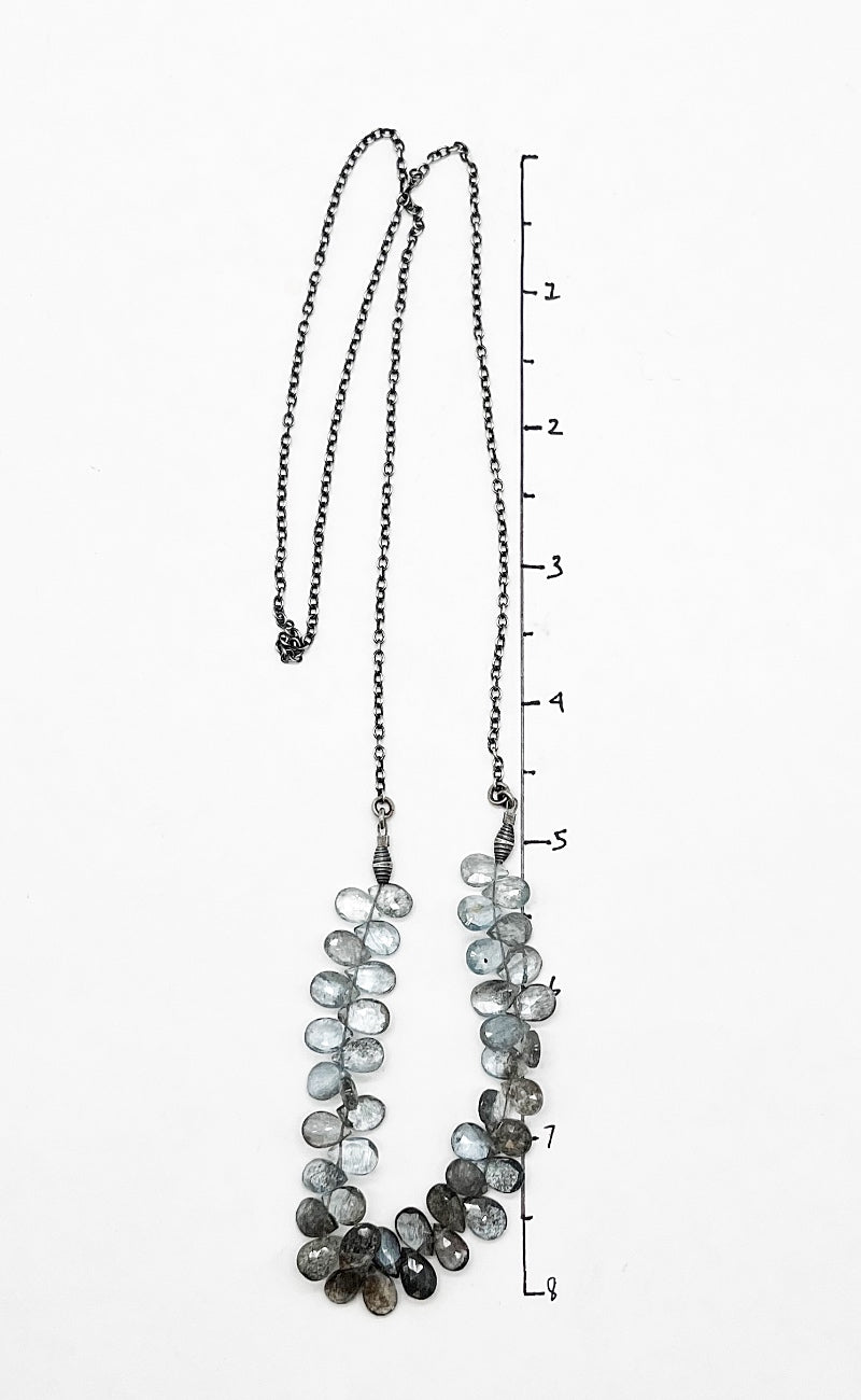 Deborah Woolfork Long Moss Aquamarine Necklace