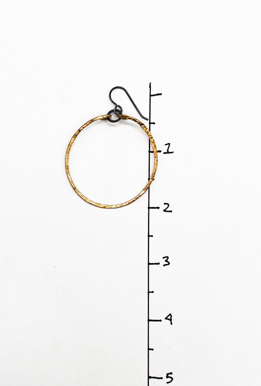 red i jewelry Pill Box Hoops, Oxidized Silver