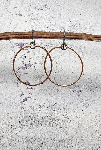 red i jewelry Pill Box Hoops, Gold