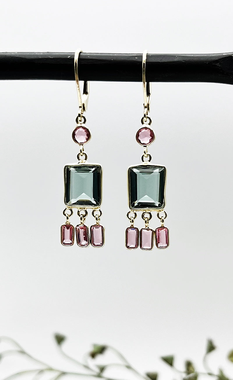 Rachel Reinhardt Purple And Blue Quartz Fringe Earrings