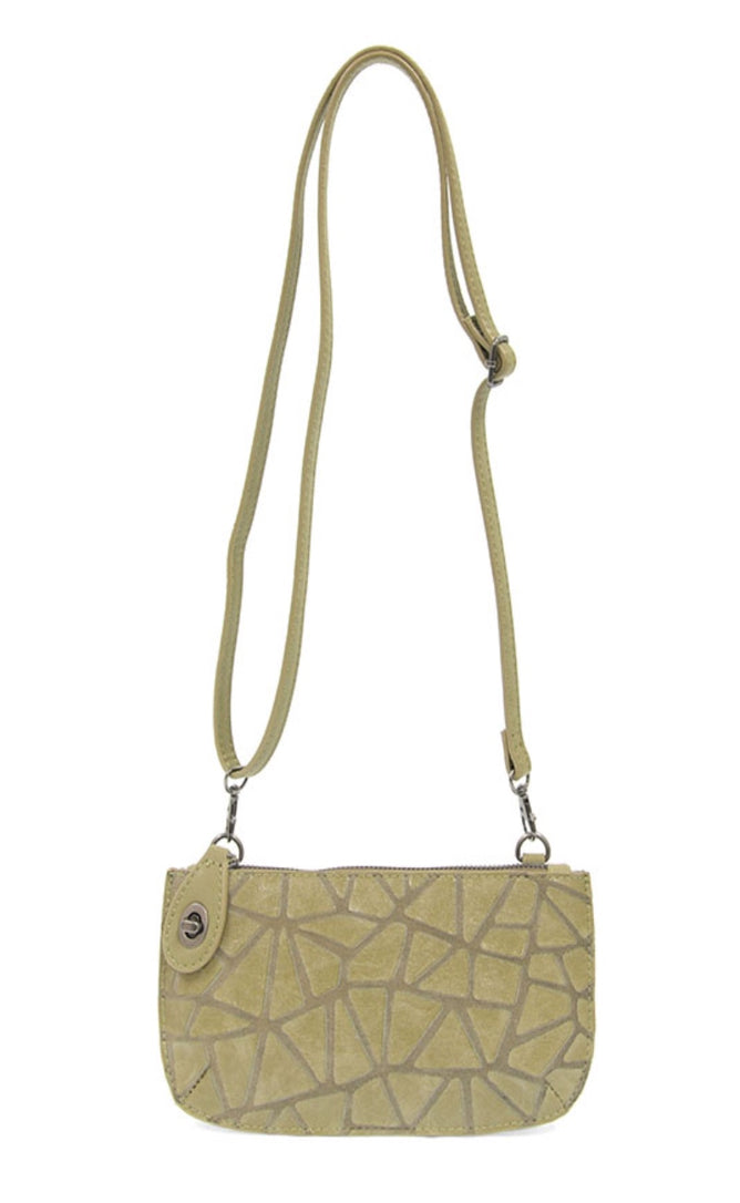 Joy Susan Mini Crossbody Wristlet, Sage Geo