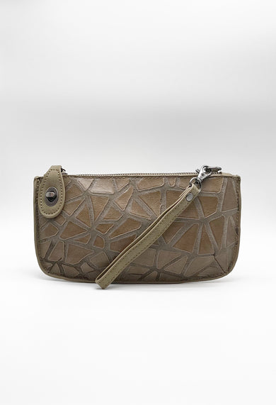 Joy Susan Mini Crossbody Wristlet, Sage Geo