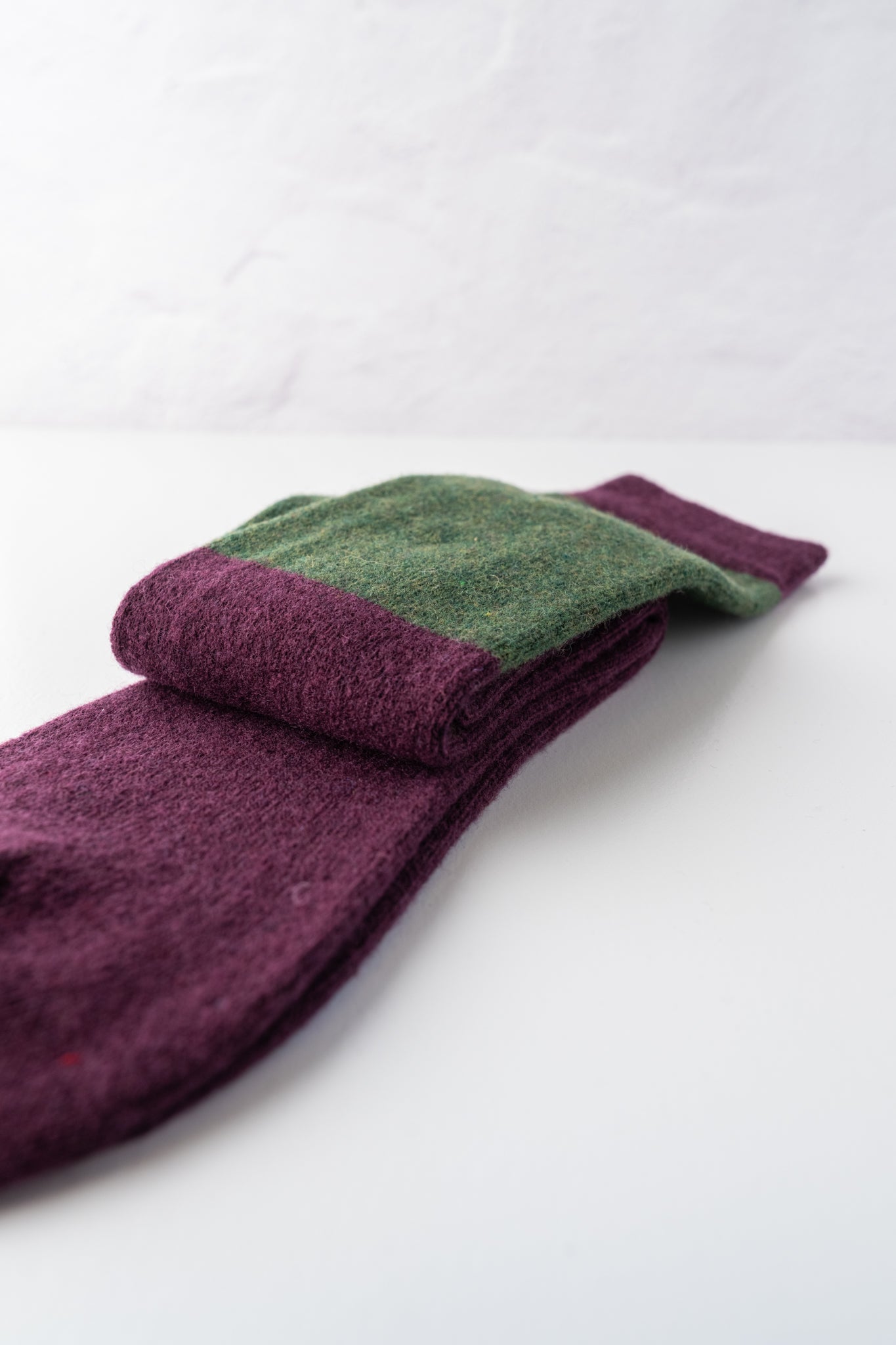 Santacana Madrid Cashmere Blend Knee High Sock, Purple/Green