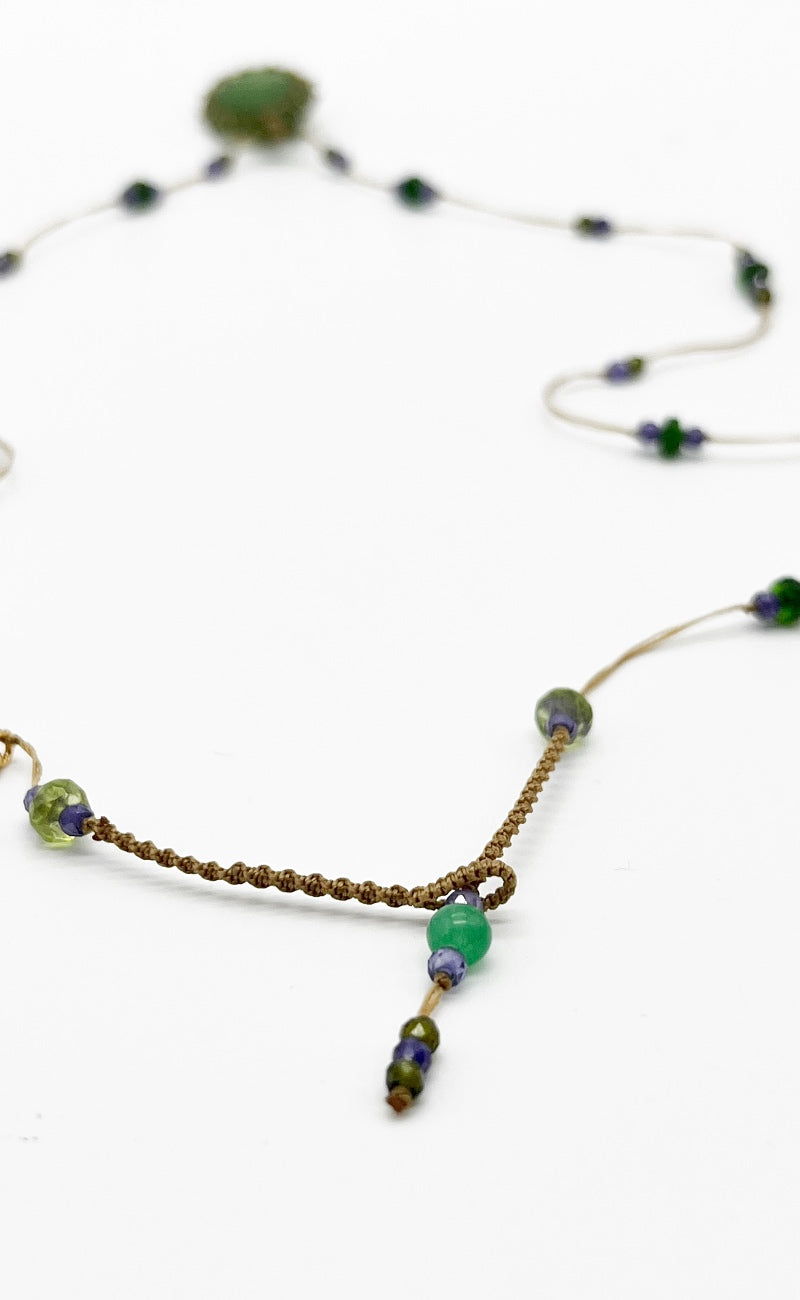 Sharing Bijoux Tibetan Gemstone Pendant, Green Serpentine