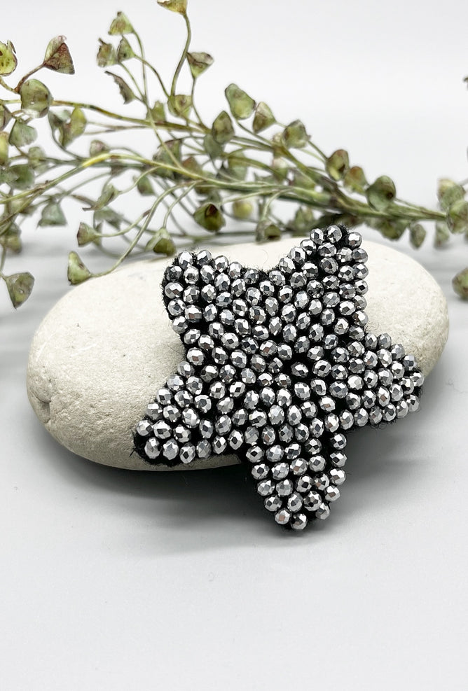 Pluslavie PLU Sparkle Button-On Patch, Star/Silver