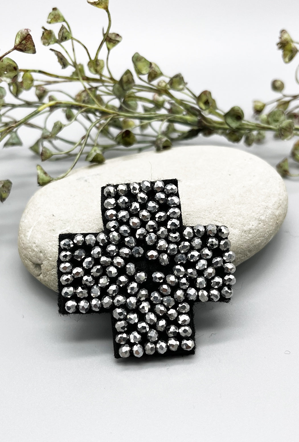 Pluslavie PLU Sparkle Button-On Patch, Plus/Silver