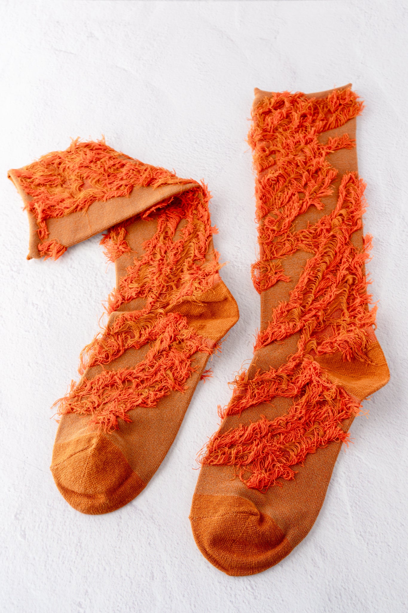Moyuru Fringe Detail Socks, Orange