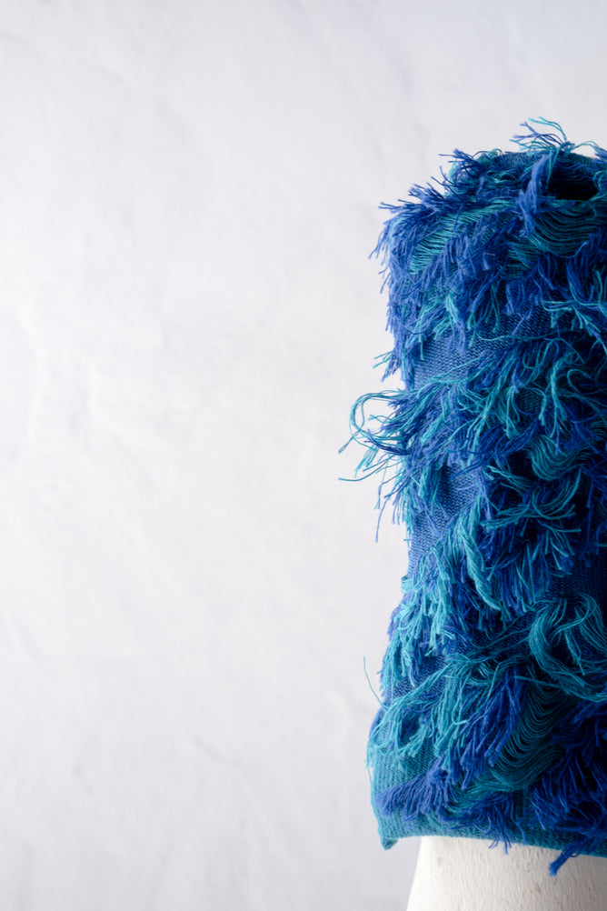 Moyuru Fringe Detail Socks, Teal/Blue