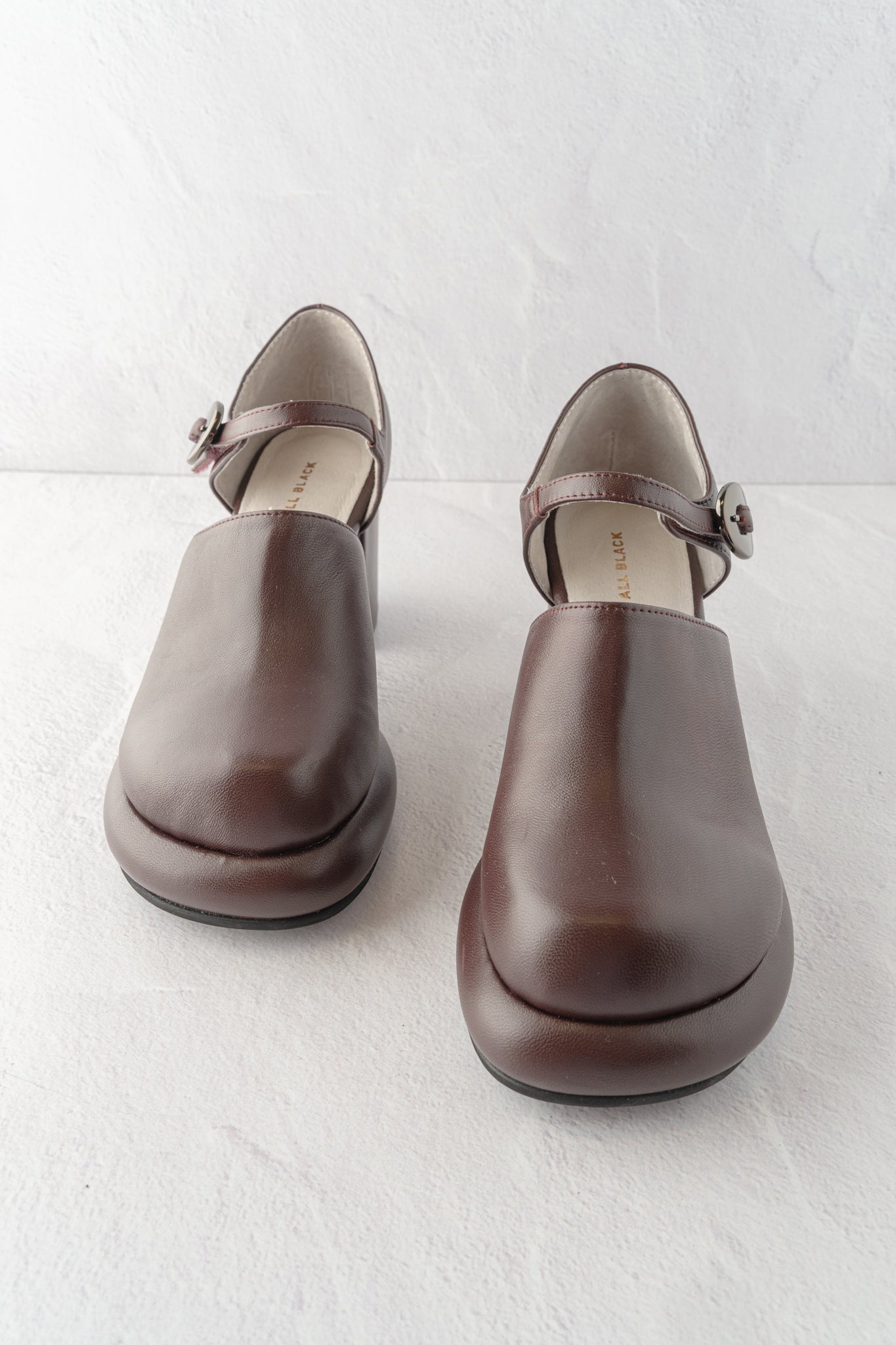 All Black Mod Buckle Mary Jane, Wine